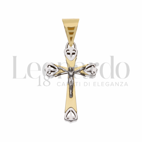 Modello Con Cristo in Oro Giallo e Oro Bianco da 3gr.