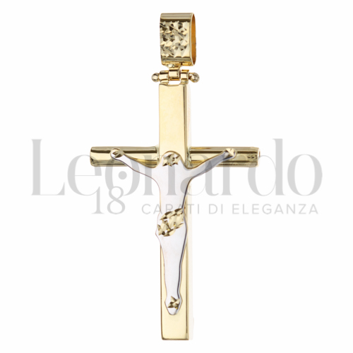 Modello Con Cristo in Oro Giallo e Oro Bianco da 3,2gr.