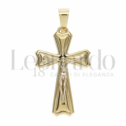 Modello Con Cristo in Oro Giallo e Oro Bianco da 2,9gr.