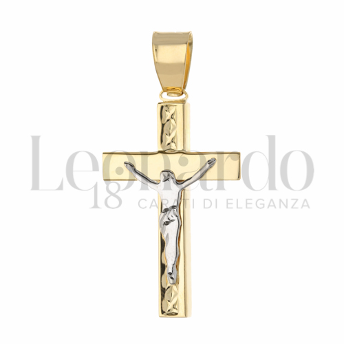 Modello Con Cristo in Oro Giallo e Oro Bianco da 2,5gr.