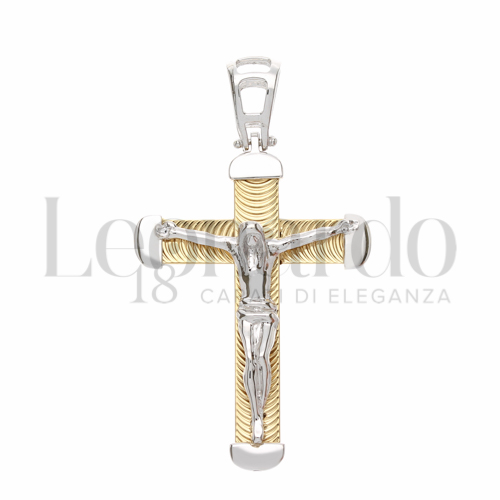 Modello Con Cristo in Oro Giallo e Oro Bianco da 4,2gr.