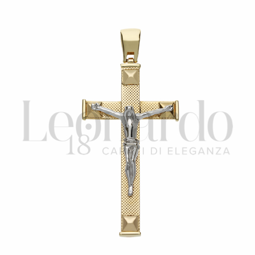 Modello Con Cristo in Oro Giallo e Oro Bianco da 4,8gr.