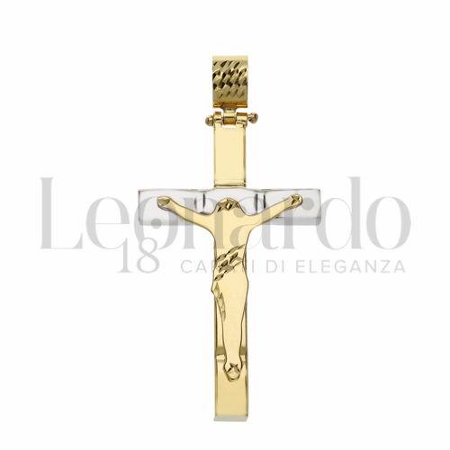 Modello Con Cristo in Oro Giallo e Oro Bianco da 3,2gr.