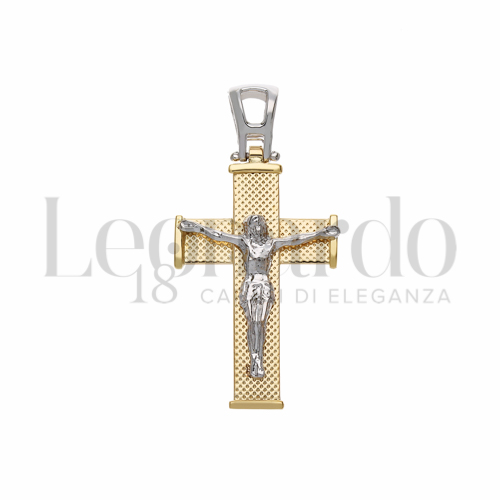 Modello Con Cristo in Oro Giallo e Oro Bianco da 3gr.