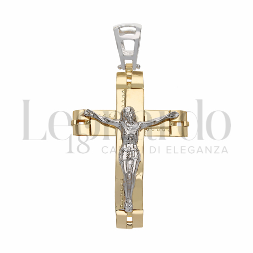Modello Con Cristo in Oro Giallo e Oro Bianco da 4,4gr.