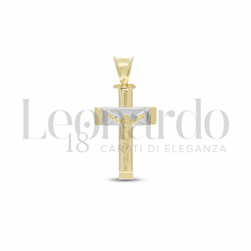 Modello Con Cristo in Oro Giallo e Oro Bianco da 2,2gr.