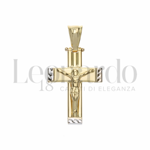 Modello Con Cristo in Oro Giallo e Oro Bianco da 3gr.
