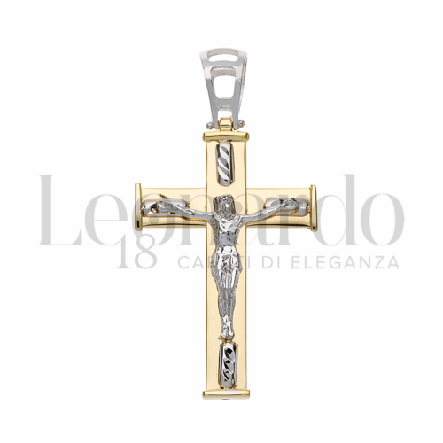 Modello Con Cristo in Oro Giallo e Oro Bianco da 3,2gr.