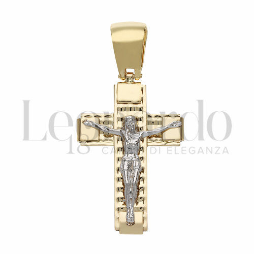 Modello Con Cristo in Oro Giallo e Oro Bianco da 5,8gr.
