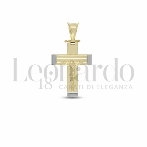 Modello Con Cristo in Oro Giallo e Oro Bianco da 2,3gr.