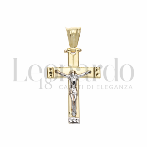 Modello Con Cristo in Oro Giallo e Oro Bianco da 2,6gr.