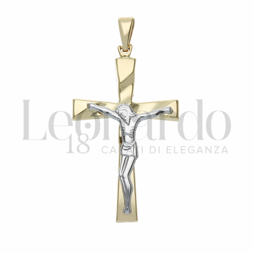 Modello Con Cristo in Oro Giallo e Oro Bianco da 4gr.