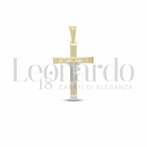 Modello Con Cristo in Oro Giallo e Oro Bianco da 1,8gr.
