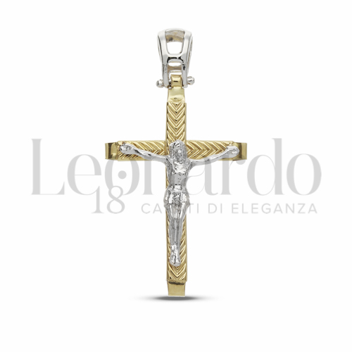 Modello Con Cristo in Oro Giallo e Oro Bianco da 2,9gr.