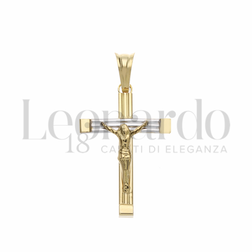 Modello Con Cristo in Oro Giallo e Oro Bianco da 1,4gr.