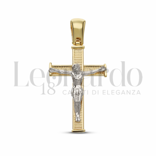 Modello Con Cristo in Oro Giallo e Oro Bianco da 2,3gr.