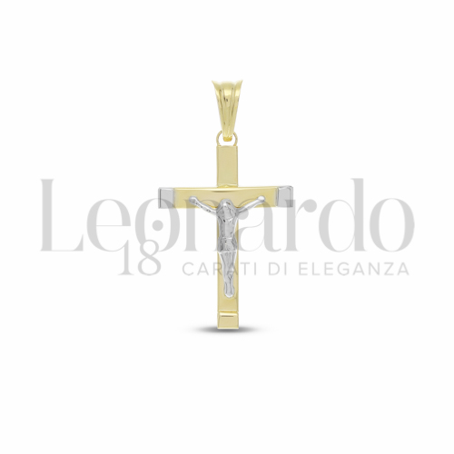 Modello Con Cristo in Oro Giallo e Oro Bianco da 1,8gr.