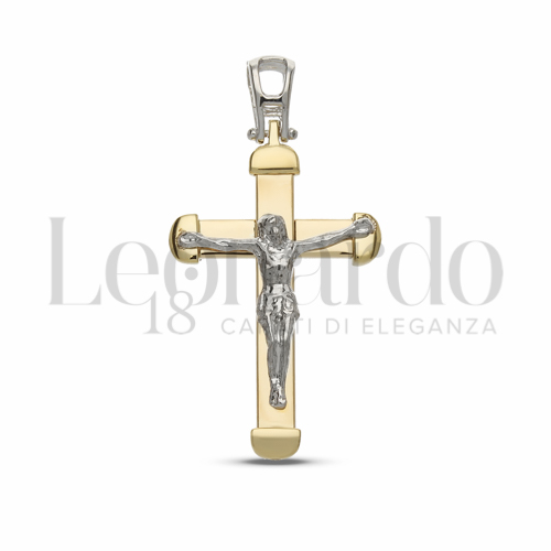 Modello Con Cristo in Oro Giallo e Oro Bianco da 2,7gr.