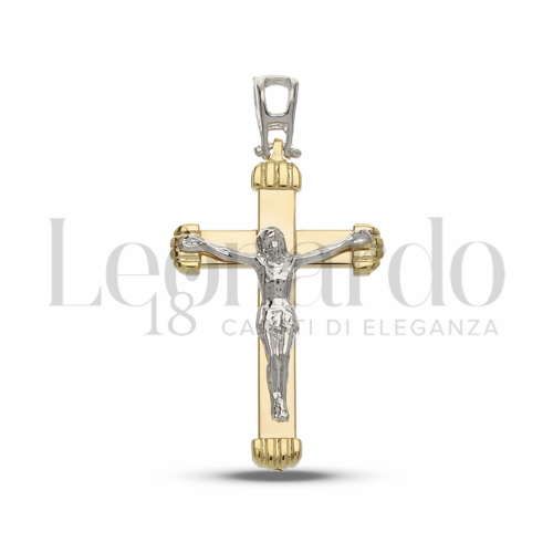 Modello Con Cristo in Oro Giallo e Oro Bianco da 2,6gr.