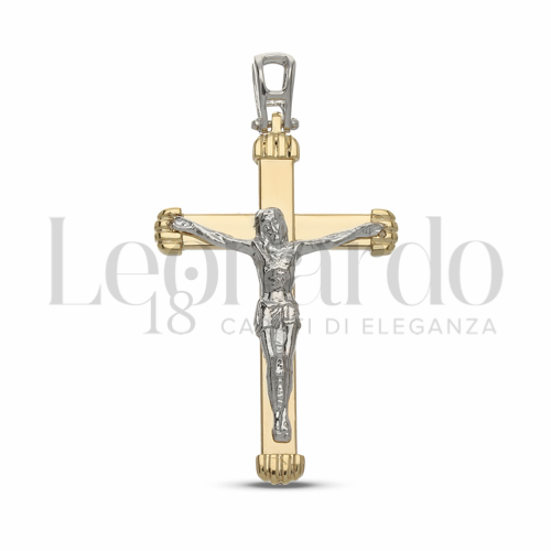 Modello Con Cristo in Oro Giallo e Oro Bianco da 3,1gr.