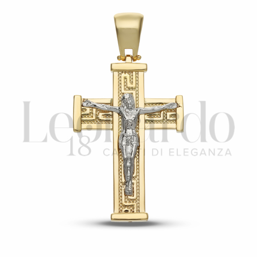 Modello Con Cristo in Oro Giallo e Oro Bianco da 5,2gr.