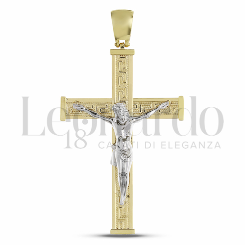 Modello Con Cristo in Oro Giallo e Oro Bianco da 9,6gr.