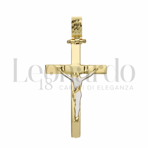Modello Con Cristo in Oro Giallo e Oro Bianco da 2gr.