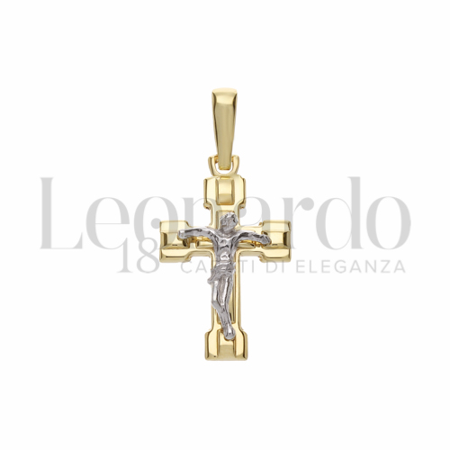 Modello Con Cristo in Oro Giallo e Oro Bianco da 1,7gr.