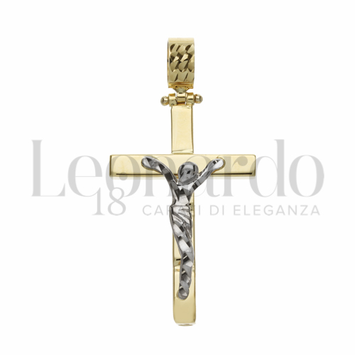 Modello Con Cristo in Oro Giallo e Oro Bianco da 2,3gr.