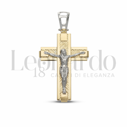 Modello Con Cristo in Oro Giallo e Oro Bianco da 5,5gr.