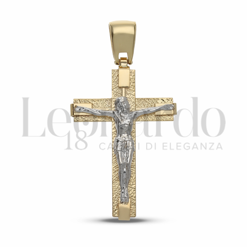 Modello Con Cristo in Oro Giallo e Oro Bianco da 3,5gr.