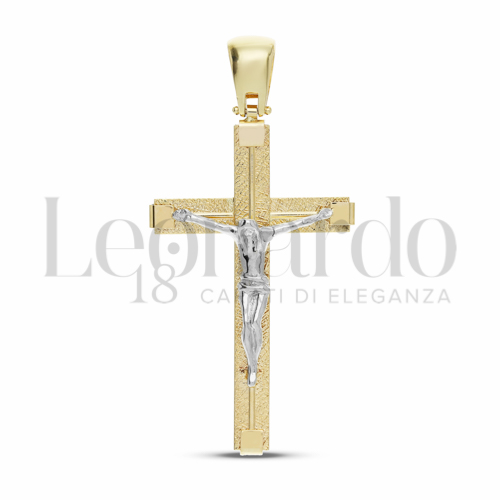 Modello Con Cristo in Oro Giallo e Oro Bianco da 5gr.