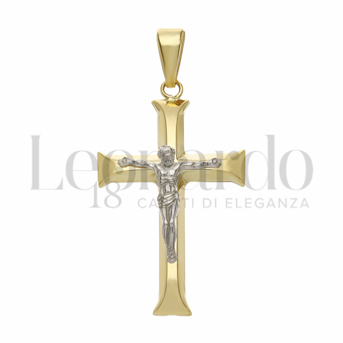 Modello Con Cristo in Oro Giallo e Oro Bianco da 3,1gr.