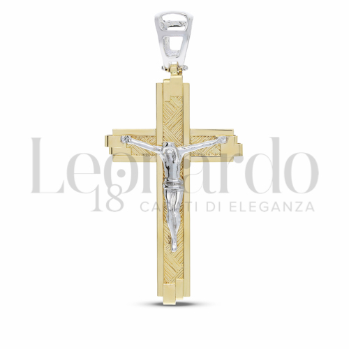 Modello Con Cristo in Oro Giallo e Oro Bianco da 7gr.