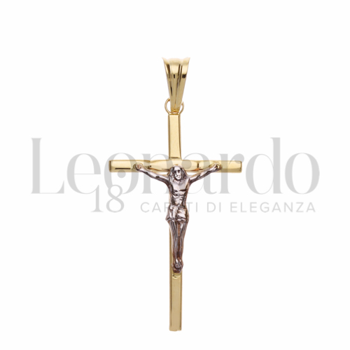 Modello Con Cristo in Oro Giallo e Oro Bianco da 1,6gr.