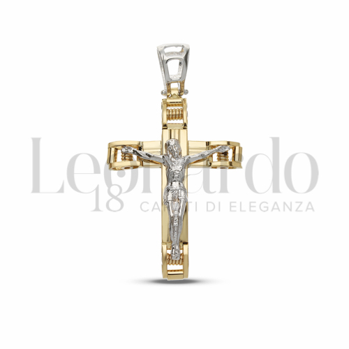 Modello Con Cristo in Oro Giallo e Oro Bianco da 4,7gr.