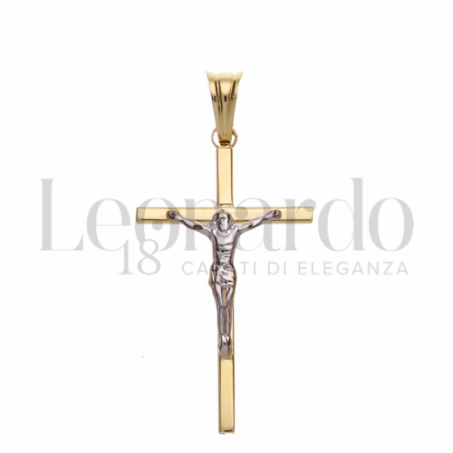 Modello Con Cristo in Oro Giallo e Oro Bianco da 1,7gr.