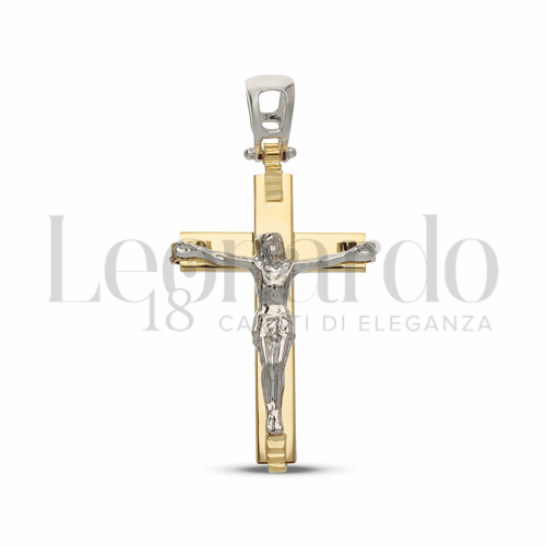 Modello Con Cristo in Oro Giallo e Oro Bianco da 2,1gr.