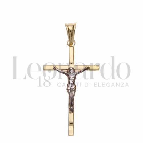 Modello Con Cristo in Oro Giallo e Oro Bianco da 1,6gr.