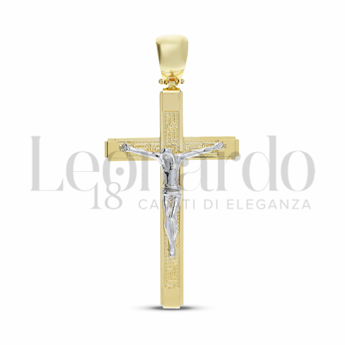 Modello Con Cristo in Oro Giallo e Oro Bianco da 5,1gr.