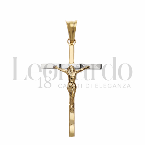Modello Con Cristo in Oro Giallo e Oro Bianco da 1,7gr.