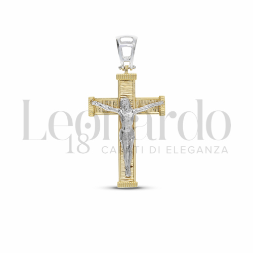 Modello Con Cristo in Oro Giallo e Oro Bianco da 3,9gr.