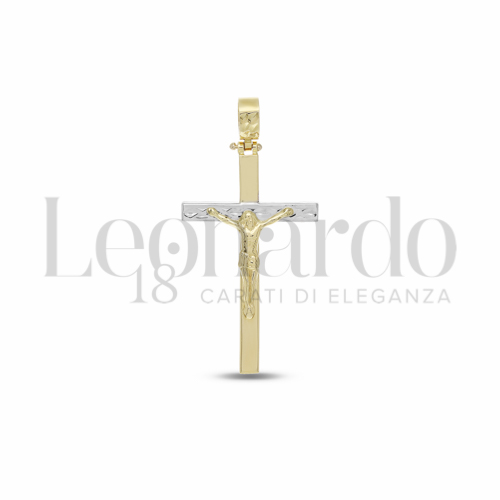 Pendenti Croce da Uomo in Oro 18 Carati Modello: Con cristo Misura: 2° Lavorazione o finitura: Lucida 2,1g