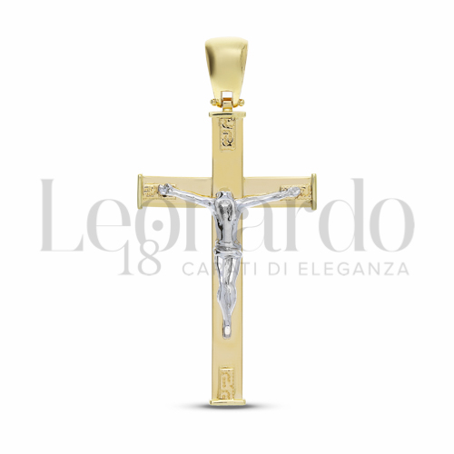 Modello Con Cristo in Oro Giallo e Oro Bianco da 5,5gr.