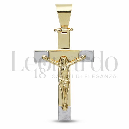 Modello Con Cristo in Oro Giallo e Oro Bianco da 3,3gr.