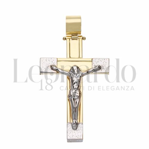 Modello Con Cristo in Oro Giallo e Oro Bianco da 3,3gr.