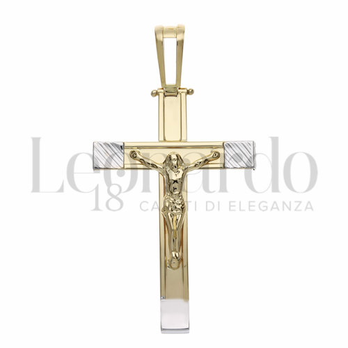 Modello Con Cristo in Oro Giallo e Oro Bianco da 4,7gr.
