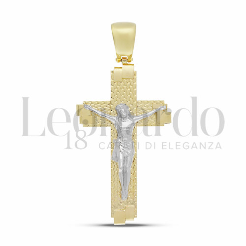 Modello Con Cristo in Oro Giallo e Oro Bianco da 9,7gr.