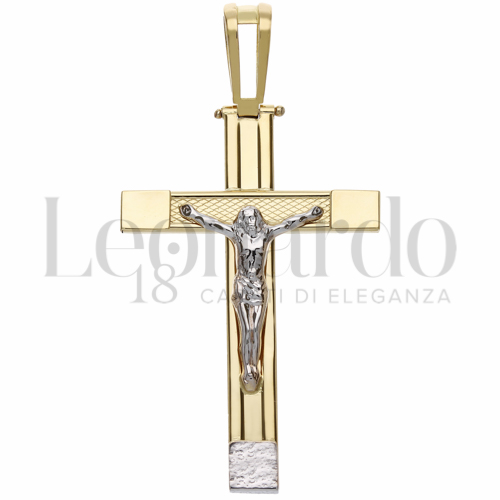 Modello Con Cristo in Oro Giallo e Oro Bianco da 5,5gr.