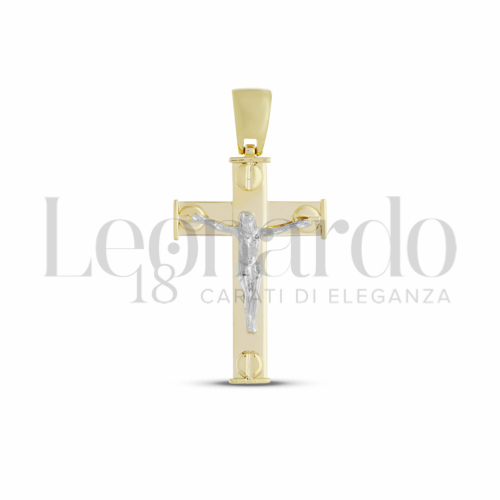 Modello Con Cristo in Oro Giallo e Oro Bianco da 3,6gr.